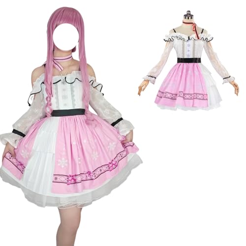 CR ROLECOS Infinity Nikki Cosplay Spiel Charakter Infinity Nikki Cosplay Kostüm Outfits Open World X Dress Up Adventure Spiel Uniform Rosa Kleid Komplettes Set Halloween Karneval für Frauen L von CR ROLECOS