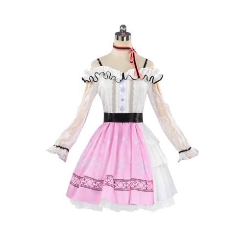 CR ROLECOS Infinity Nikki Cosplay Spiel Charakter Infinity Nikki Cosplay Kostüm Outfits Open World X Dress Up Adventure Spiel Uniform Rosa Kleid Komplettes Set Halloween Karneval für Frauen L von CR ROLECOS