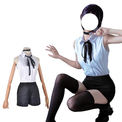 CR ROLECOS Kettensäge Mann Cosplay Kostüm Reze Cosplay Komplettes Uniform Chainsaw Man Reze Bomb Cosplay für Halloween Karneval mit Perücke L von CR ROLECOS