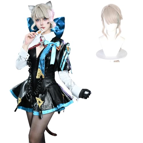 CR ROLECOS Lynette Cosplay Kostüm Genshin Outfit Full Set Halloween Kostüm mit Perücke 3XL von CR ROLECOS