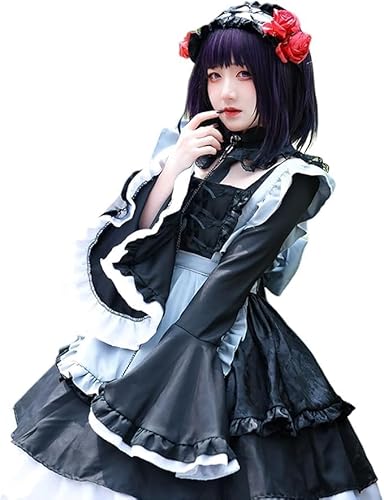 CR ROLECOS My Dress-Up Darling Cosplay Marin Kitagawa Kuroe Shizuku Kostüm Uniform Damen Kostüm Outfit Full Set JK Uniform Halloween Party Kleid Up mit Perücke 3XL von CR ROLECOS