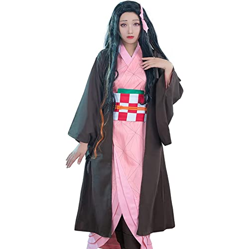 CR ROLECOS Nezuko Kamado Cosplay Kostüm Cosplay Nezuko Kamado Halloween vollständiger Cosplay Satz XL/XXL von CR ROLECOS