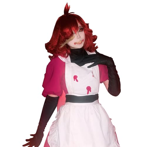 CR ROLECOS Niffty Cosplay Kostüm Hazbin Hostel Kostüm Outfit Kleid mit Schürze Handschuhe Halloween Anzug XXL von CR ROLECOS