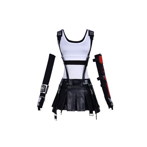 CR ROLECOS Tifa Lockhart Cosplay Spiel Tifa Lockhart Kostüm Outfit Rolle Tifa Lockhart Uniform Komplettset Set Halloween Karneval Party Dress Up Anzug L von CR ROLECOS