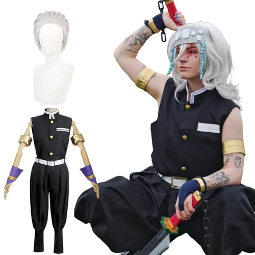 CR ROLECOS Uzui Tengen cosplay Demon Slaye Vollständiger Satz Anime Uzui Tengen Cosplay Kostüm Erwachsene Mit Perücken L von CR ROLECOS