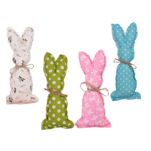 CRAFTHROU 4 Stück Osterhase hasenfiguren Easter Bunny ostergeschenke für geldgeschenke Ostern Ostergeschenk für weiches Stofftier ausgestopfter Hase Kaninchen Stofftier Baumwolle von CRAFTHROU