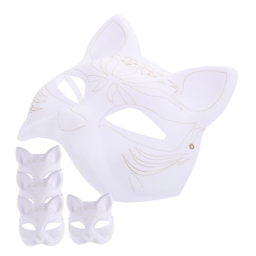 CRAFTHROU 5St handbemalte Maske diy face mask halloween maske japanische Halbmaske Katzen-Cosplay-Masken Dekor schmücken Masken für Erwachsene Maskerade-Maske Handbuch Gesichtsmaske von CRAFTHROU