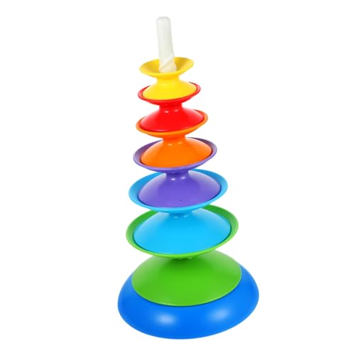 CRAFTHROU Regenbogenrad Frühes Entwicklungsspielzeug Lernspielzeug Für Kinder Ringstapler Montessori Spielzeug Stapelring Babyspielzeug Balancierspiel Kinderstapler Bunter von CRAFTHROU