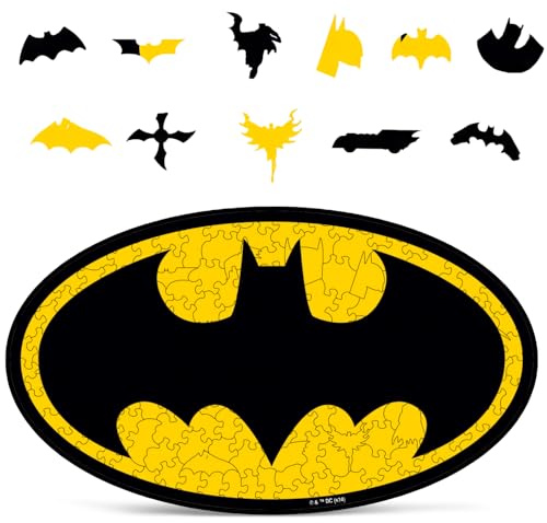 Crafthub Premium Holzpuzzle für Erwachsene & Kinder – A3 Marvel Puzzle – 162 Teile – Batman Logo – Hochwertiges Holz mit UV-Druck – Puzzle Erwachsene – 22,3cm x 39,1cm von CRAFTHUB