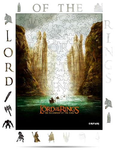 Crafthub Premium Holzpuzzle für Erwachsene & Kinder – A3 The Lord of The Rings Puzzle – 205 Teile – Die Tore von Argonath – Hochwertiges Holz mit UV-Druck – Puzzle Erwachsene – 36,5cm x 27,3cm von CRAFTHUB