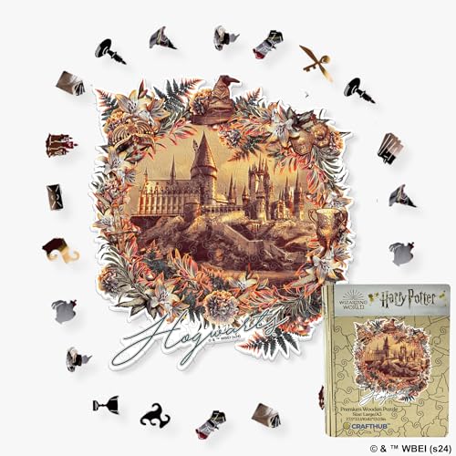 Harry Potter Hogwarts Castle - Utilitarian Romance Wooden Jigsaw Puzzle, Magical Puzzles for Adults & Kids, for Game Night, Birthday Present Gift Idea von CRAFTHUB