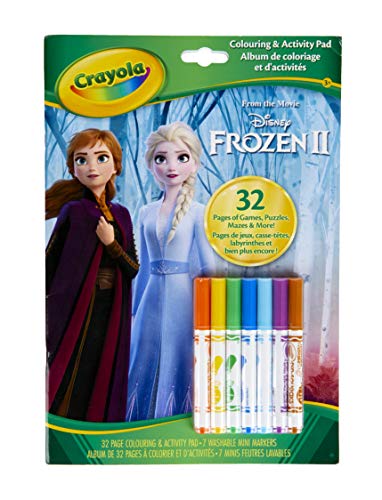 CRAYOLA - Album Aktivität und Coloring Frozen 2, 32 Ausmalseiten und 7 abwaschbare Mini-Filzstifte, 04-5900G von CRAYOLA