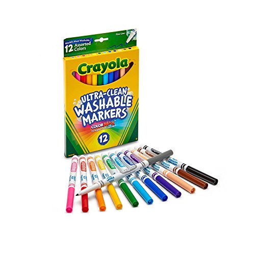 CRAYOLA 58-7813 Filzstifte mit feiner Linie, waschbar, 12 Stück von CRAYOLA