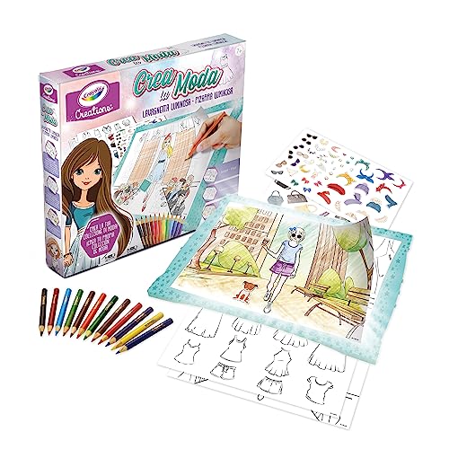 CRAYOLA Creations - Kreieren Sie die Mode, Leuchttafel zum Kreieren einer Modesammlung, kreative Aktivität und Geschenk für Mädchen und Jungen, ab 6 Jahren, 25-5980 von CRAYOLA