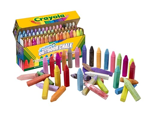 CRAYOLA Kreide Kinder, Farbenfrohe Straßenkreide Box mit 64 Stück Kreide für Strassen und Pflastersteine, Waschbare Malkreide Straße Kinder, für Kinder ab 4 Jahren von CRAYOLA