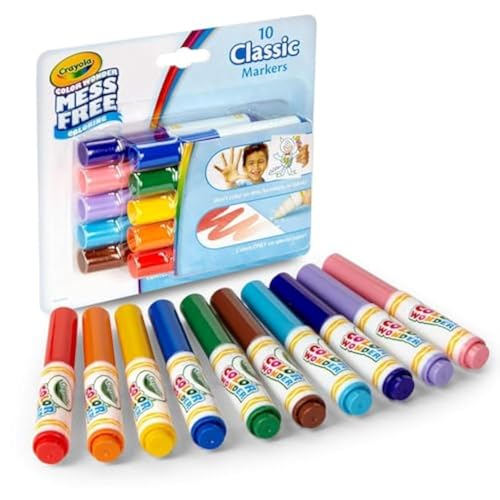 CRAYOLA Color Wonder Mini-Marker, mehrfarbig, 10 Stück (1 Stück) von CRAYOLA