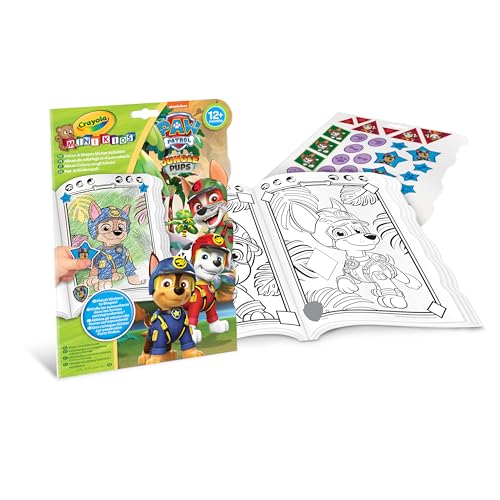 Crayola Mini Kids - Malbuch mit Paw Patrol Aufklebern, Mal- und Stickerspaß, Sticker Formen und Farben, 12 Monaten, 81-1373G von CRAYOLA