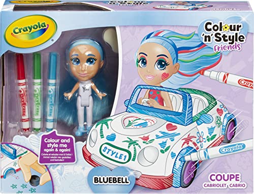 CRAYOLA 919128.004 Malerei Colour 'N' Style Friends Puppen – Coupé | Kreatives Malspielset mit waschbaren Markern für Kinder ab 3 Jahren, Einzeln, 6er-Set von CRAYOLA