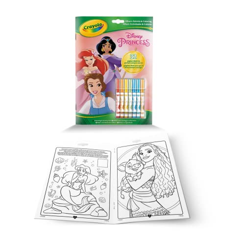 Crayola - Album Aktivität & Ausmalen Disney Princess, 32 Ausmalseiten und 7 abwaschbare Mini-Filzstifte, 5807G von CRAYOLA