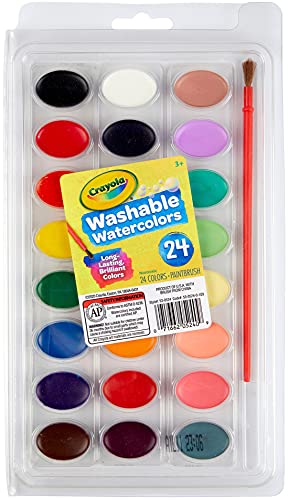 CRAYOLA - Auswaschbare Aquarellfarben mit Pinsel für Kinder, 24 Verschiedenen Farbtönen, Freizeit-Aktivitätsset, 53-0524 CRAYOLA - Auswaschbare Aquarellfarben mit Pinsel für Kinder, 24 Verschiedenen Farbtönen, Freizeit-Aktivitätsset, 53-0524 von CRAYOLA