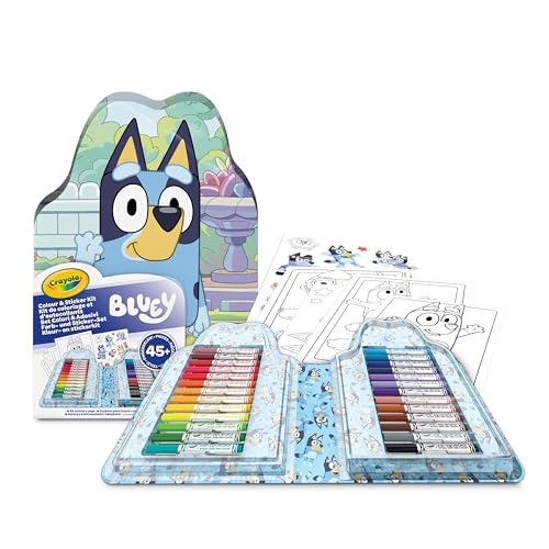 CRAYOLA - Bluey Colours & Stickers Case, Set mit Filzstiften, Malvorlagen, Stickern, 45 Stück, Kreatives Geschenk für Kinder, ab 5 Jahren, 04-0784 CRAYOLA - Bluey Colours & Stickers Case, Set mit Filzstiften, Malvorlagen, Stickern, 45 Stück, Kreatives Geschenk für Kinder, ab 5 Jahren, 04-0784 von CRAYOLA