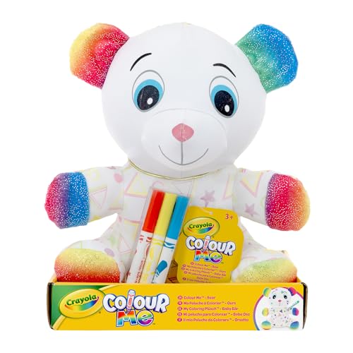 CRAYOLA - Colour Me Plush, Ausmalplüsch mit 3 Filzstiften, Teddybär, kreative Beschäftigung und Geschenk für Kinder, ab 3 Jahren, 4026323 von CRAYOLA