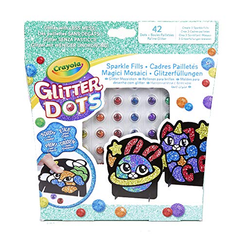 CRAYOLA- Dots Magici Mosaik-Set zum Spielen und Kreieren mit dem Modellier- und Glitterglitzer, Mehrfarbig, 04-0801 von CRAYOLA