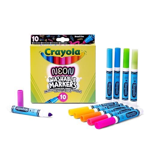 CRAYOLA - Filzstifte NEON, Set 10 leuchtende Farben, für Kinder ab 3 Jahren, für Kunst und Kreativität, 58-8746 von CRAYOLA