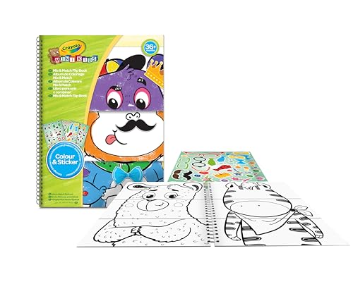 CRAYOLA, Mini Kids, Album Kombinieren und Ausmalen mit 30 Seiten + 3 Stickerbögen, Kreative Aktivität für Jungen und Mädchen ab 3 Jahren, 81-1527G von CRAYOLA