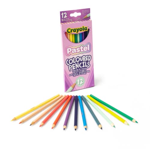 CRAYOLA Pastel, Buntstifte zum Zeichnen, 12er-Pack, für Schule und Freizeit, 12 Pastellfarben, 68-3366 von CRAYOLA