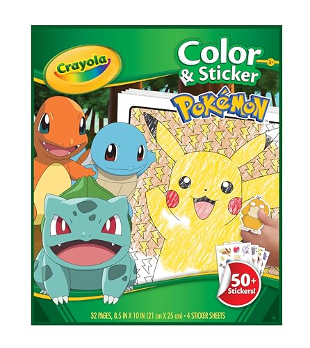 CRAYOLA - Pokemon Aufkleber, 32 Iustige Seiten und 4 Blätter mit Aufklebern, 04-2740G von CRAYOLA