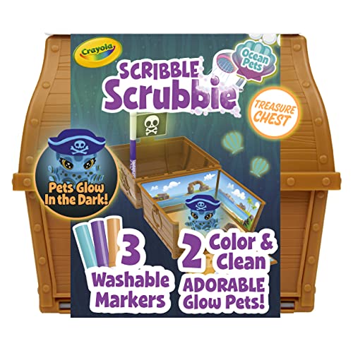 CRAYOLA Scribble Scrubbie Pets Glow Ocean Spielset, Spielzeug für Jungen und Mädchen, Geschenke für Kinder, Alter 3, 4, 5, 6 Jahre von CRAYOLA