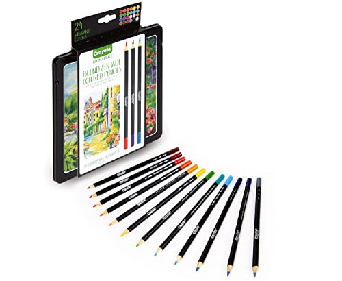 Crayola - Signature, 24 Buntstifte Schattierungen & Schatten, in verzierter Blechdose, kreative Aktivität und Geschenk, 68-2026 von CRAYOLA