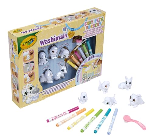 CRAYOLA Washimals Baby Pets Nursery - Aktivitätsset Färben, Waschen und Umfärben mit Welpen, Welpen-Kinderzimmer, Spiel und Geschenk für Kinder, ab 3 Jahren, 74-7516 von CRAYOLA