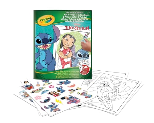 Crayola, Lilo&Stitch Sticker Malbuch, 32 Seiten und 4 Blätter mit Aufklebern enthalten, 04-0900 von CRAYOLA