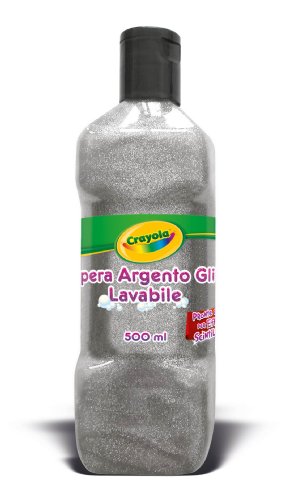 Crayola 3932 – Tempera Pailletten waschbar 500 ml – Farbe Silber glänzend von CRAYOLA