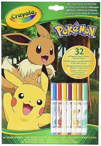 Crayola - Album Aktivität und Ausmalen Pokémon, 32 Ausmalseiten und 7 waschbare Mini-Filzstifte, 04-2746G von CRAYOLA