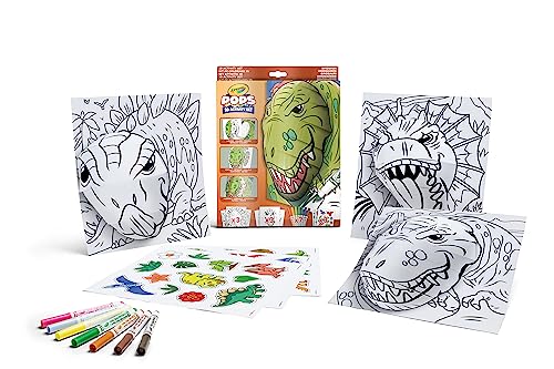 Crayola POPS - 3D-Aktivitätsset, zum Ausmalen und Erstellen von 3D-Bildern, kreative Beschäftigung und Geschenk für Kinder, Thema Dinosaurier, ab 6 Jahren, 04-2800 von CRAYOLA