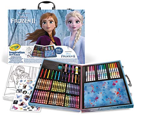 CRAYOLA Disney Frozen 2 Malkoffer Für Kinder Mit Buntstiften, Filzstiften Und Wachsmalkreiden, 115-teiliges Malset, Farbstifte Set Zum Malen, Schreiben Und Zeichnen, Malstifte Ab 3 Jahre von CRAYOLA