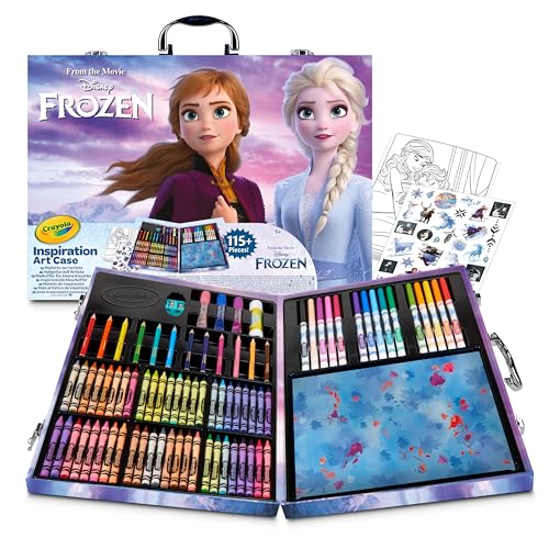 CRAYOLA Disney Frozen 2 Malkoffer Für Kinder Mit Buntstiften, Filzstiften Und Wachsmalkreiden, 115-teiliges Malset, Farbstifte Set Zum Malen, Schreiben Und Zeichnen, Malstifte Ab 3 Jahre von CRAYOLA