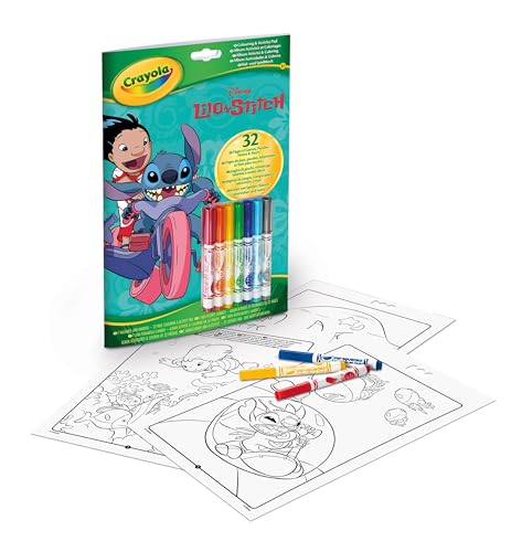 Crayola - Lilo&Stitch Aktivität & Coloring Album, 32 Malvorlagen und 7 Mini waschbare Filzstifte, 04-0865 von CRAYOLA