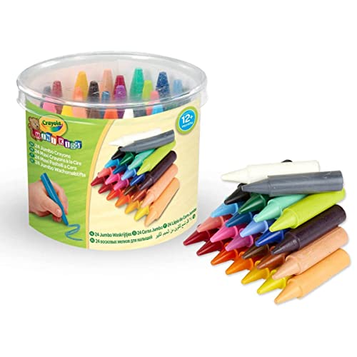 Crayola Mini Kids, Maxi-Wachsmalstifte, Runde Form, 24 Stück, Alter 12 Monate, 24 Farben, 0784 von CRAYOLA