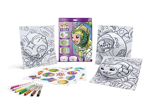 Crayola POPS - 3D-Aktivitätsset, zum Ausmalen und Erstellen von 3D-Bildern, kreative Beschäftigung und Geschenk für Kinder, Thema Weltraum, ab 6 Jahren, 04-2806 von CRAYOLA