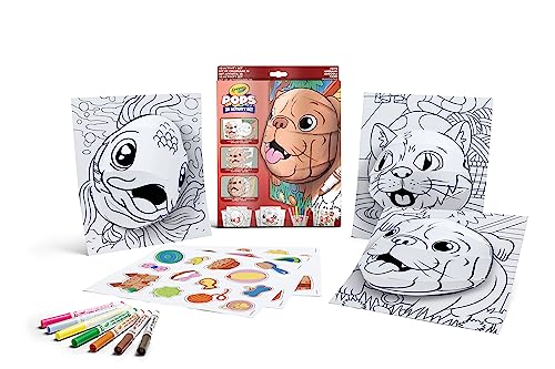 Crayola POPS - 3D-Aktivitätsset, zum Ausmalen und Erstellen von 3D-Bildern, kreative Beschäftigung und Geschenk für Kinder, Thema Tierbabys, ab 6 Jahren, 04-2804 von CRAYOLA