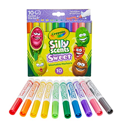 Crayola Silly Scents Sweet, Washable, Broad Line Markers, Pack of 10 von CRAYOLA