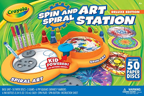 CRAYOLA Spin & Spiral Art Station Deluxe, DIY Handwerk, Spielzeug für Jungen & Mädchen, Geschenk, Alter 5, 6, 7, 8 von CRAYOLA