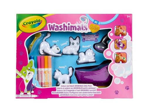 Crayola Washimals – Bezaubernde Kleine Tierfiguren zum Wiederholten Bemalen, Badewannen-Spielset, Kreative Aktivitäten und ein Geschenk für Kinder im Alter von 3, 4, 5, 6 Jahren von CRAYOLA