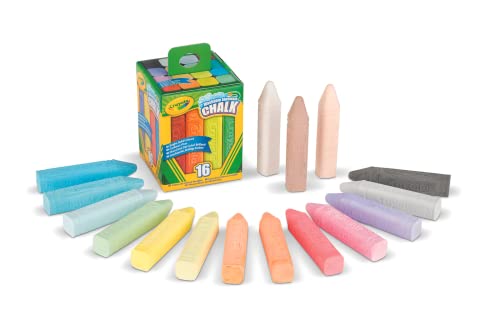 CRAYOLA - Abwaschbare Outdoor-Kreiden für Schule und Freizeit, 16 verschiedene leuchtende Farben, 51-4008 von CRAYOLA