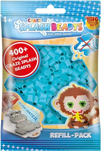 CRAZE SPLASH BEADYS Refill-Pack Ersatzperlen hellblau light blue Bastelperlen Nachfüllset Bügelperlen ohne Bügeln 11669 von CRAZE