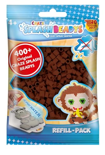 CRAZE SPLASH BEADYS Refill-Pack Ersatzperlen braun brown Perlen zum Stecken Bügelperlen ohne Bügeln 11720 von CRAZE